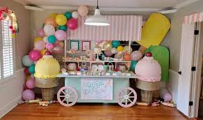 Ice Cream Birthday Party Ideas Photo 1 Of 34 Ice Cream Birthday Party Ice Cream Birthday Party Theme Ice Cream Birthday Cake