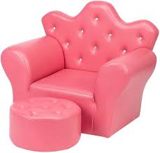Shop for kids' sofas in kids' chairs. Amazon Com Joymor Kids Sofa Upholstered Chair With Pvc Leather Multifunctional Princess Sofa With Ottoman For Girls Rose Red Kitchen Dining