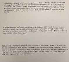 Find the latest dividend history for merck & company, inc. Solved 1 Assume Merck Mrk Just Finished Paying An Annu Chegg Com