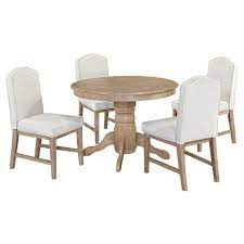 Several are upholstered, and have a soft feel, while. Set Of 5 Michael 42 Round Dining Table With Upholstered Chairs White Wash Home Styles Target