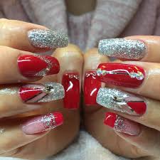 Red Black And Silver Glitter Nails 26 Red And Silver Glitter Nail Art Designs Ideas Design Trends Red And Silver Nails Metallic Nail Art Silver Nail Art