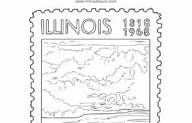 Color (or leave) the flag's background white, and color the letters blue, the sun yellow, the eagle brown, the land green, and the banner orange. Mr Nussbaum Welcome To Illinois Welcome Sign Coloring