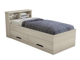 #amitié #dormir #drap #drap_bleu #latte #lit #lit_1_personne #lit_avec_tiroir #lit_simple #lit_une_personne #meuble #meuble_de_chambre #meuble_de_garçon #meuble_de_rangements #tiroirs. Lit Boris Avec Tiroirs Et Rangements Chene 90x190cm