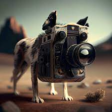 3d Rendern von ein Hund mit ein Kamera im das Wüste., ai generativ Bild  23604807 Stock-Photo bei Vecteezy