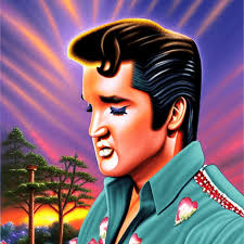 Elvis Presley in Thomas Kinkade Style · Creative Fabrica