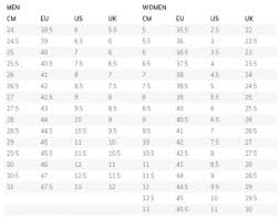 Nike Size Chart Backdoor