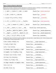 Classifying chemical reactions worksheet answers new 16 best of types chemical reactions worksheets in 2020 chemistry worksheets chemical reactions teaching chemistry to help you resolve this issue we have balancing equations worksheet with answers on our main website. Types Of Chemical Reaction Worksheetanswers Pdf Name Date Period 1 2 3 4 5 6 7 Types Of Chemical Reaction Worksheet Balance The Reactions 1 To 6 And Course Hero
