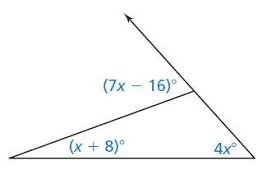 That implies the whole of the two points will be equivalent to 180 degrees. The Measure Of The Exterior Angle Of The Triangle Is Brainly Com