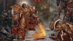 The aquila or imperialis on the chest plate, as well as the shoulder plate trim are maroon. Emperor 40k Wallpapers Wallpaper Cave