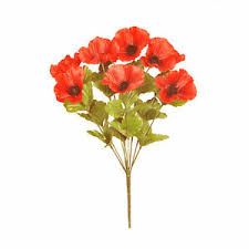 Plus que 2 en stock ! Coquelicot Bouquet 9 Rouge Artificiel Tetes 43cm Ebay