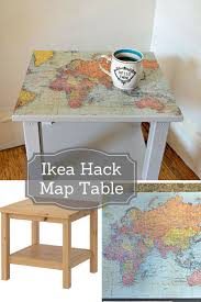 How To Make A Map Table An Ikea Hack Ikea Side Table Decor Diy Furniture