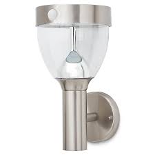 Outdoor wall lights are a versatile addition to the exterior of your home, whether you want to add a welcoming glow and extra security to your front door or illuminate your garden to extend the long summer evenings. Blooma Penticton Lantern Non Adjustable Brushed Silver Effect Solar Powered Led Pir Motion Sensor Outdoor Wall Light Diy At B Q