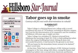 Remembering A Tragic Fire At Tabor College College Tabor Liberal Arts College