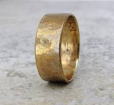 Hammered Brass Ring Rings For Men Wide Band Wedding Ring Rings Mens Wedding Bands