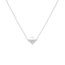 Pendentif Joséphine Aigrette Or blanc, perle, diamants