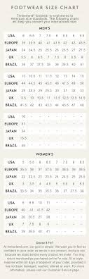 Timberland Footwear And Clothing Size Charts Timberland Nz