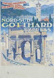 theo van rysselberghe nord sud gotthard express retro poster vintage posters vintage travel posters