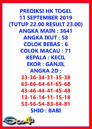 Prediksi Hk Togel 11 September 2019 Pengikut 11 September September