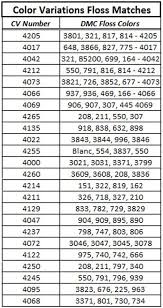 Dmc Color Variations Chart Les Patrons De Broderie