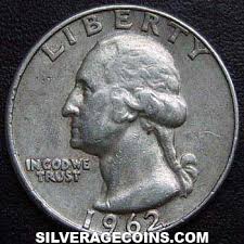 Silver quarter years 1964 was the last year for silver quarters. 1962 D United States Washington Silver Quarter Dollar Silveragecoins