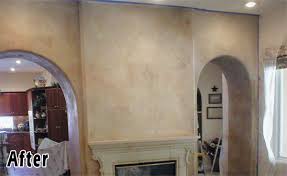 Faux color washing done in dark colors with metallic overlays, is a perfect accent for smaller areas like coffer ceiling, wall niches, foyers, bath rooms, ceiling medallions, and crown molding. Tuscan Faux Finish At Home