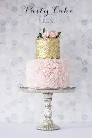 Cake Decorating Tutorial Blush Ruffles Gold Sequins Pretty Little Details Cake Girl Cakes Cake Decorating Tutorials