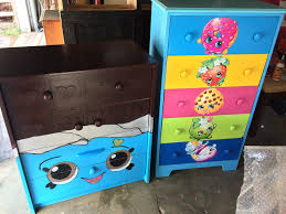 Shopkins Kid S Dressers Cheeky Chocolate 4 Drawer Dresser 5 Drawer Shopkins Painted Dresser With Popular Characters Kids Dressers Shopkins Room Kids Room