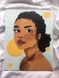 What kind of paint to use on dark brown hair? Black Woman Curly Hair Portrait Acrylic Painting Mini Canvas Art Portrait Acrylic Cute Canvas Paintings