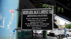 Oon & associates peguambela dan peguamcara suite 402, 4th floor p.o. Galleries Messrs Abdul Malik Lawrence Tan