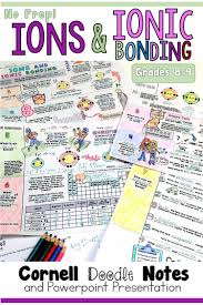 Ions And Ionic Bonding Cornell Doodle Notes Distance Learning Doodle Notes Ionic Bonding Science Teaching Resources