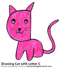 Cat From Letter C Colored Pencils Drawing Cat From Letter C With Color Pencils Drawingtutorials101 Com This is a very easy step by step drawing tutorial that i'm sure that you will be able to follow along. letter c colored pencils drawing cat