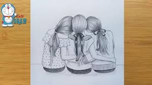 Best Friends Pencil Sketch Tutorial How To Draw Three Friends Hugging Each Other Art Video Youtube These two fairy penguins poised upon a rock overlooking the melbourne skyline were standing there for hours, flipper in flipper, watching the sparkling turns out, both of these little penguins have lost their partners and were often seen comforting each other. best friends pencil sketch tutorial how to draw three friends hugging each other art video