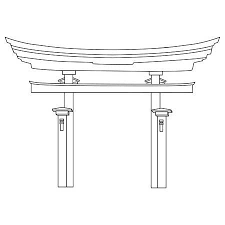 Raster Illustration Of Japanese Gate Outline Drawing Torii Gate Japanese Gate Torii Gate Outline Drawings