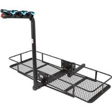 3 Bicycle 60 Folding Cargo Carrier Basket Rack Combo For 2 Hitches Walmart Com Hitch Bike Rack Hitch Cargo Carrier Cargo Carrier