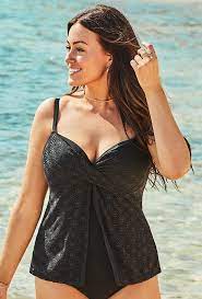 Faux Flyaway Crochet Underwire Tankini Top Tankini Underwire Tankini Stylish Tankini