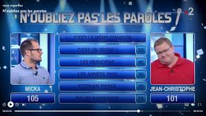 This opens in a new window. Apres 10 Victoires L Amienois Jean Christophe Quitte L Emission N Oubliez Pas Les Paroles Avec 77 000