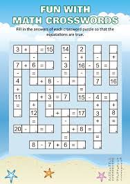 Within the math crossword puzzle maker you choose the operators add, substract, divide or multiply or a combination and the puzzle size. Free Printable Maths Crosswords Creative Center