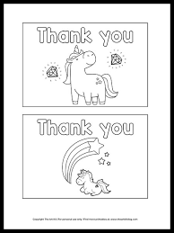 Teach your kids how to color beautifully and fun way. Free Printable Unicorn Thank You Cards To Color The Art Kit