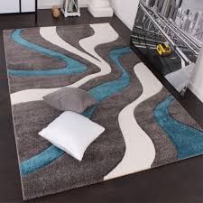 Designer Teppich Grau Turkis Teppich Design Teppich Turkis Teppich
