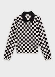Black And White Polo Sweater Polo Sweater In Tartan Printed Wool Black Off White Official Website Celine Official Website Celine Polo Sweater Celine Man Shop