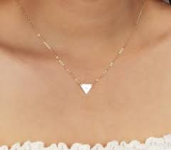 Customized Small Silver Triangle Necklace Dainty Gold Triangle Letter Pendant Necklace Initial Ge Triangle Necklace Letter Pendant Necklace Geometric Jewelry