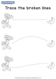 trace the broken lines worksheets for preschool kindergarten grade english worksheets schoolmykids com