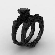Gothic Engagement Rings Engagement Rings Wedding Bands Set Black Diamond Ring Engagement Black Wedding Rings