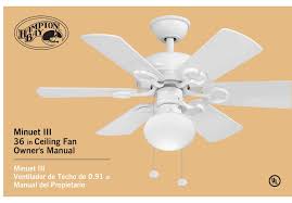 Best 5 blade hampton bay ceiling fan. Hampton Bay Minuet Iii Owner S Manual Pdf Download Manualslib
