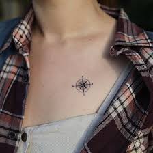 Tiny Compass Rose Tattoo On Chest Compass Tattoo Small Compass Tattoo Neck Tattoo