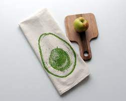 Natural Flour Sack Towel Avocado Hand Screen By Sprouteddesigns Manualidades Disenos De Unas Diseno Industrial