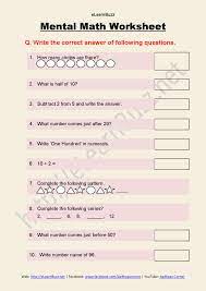 Download subtraction worksheet for grade 1 based on the latest maths class 1 syllabus. Mental Maths Worksheets Grade 1 Set 1 Elearnbuzz