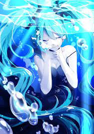 Crying Upset Underwater Hatsune Miku Anime Girls Anime Long Hair Tears Ribbon Twintails B Hatsune Miku Miku Hatsune Vocaloid Anime Picture