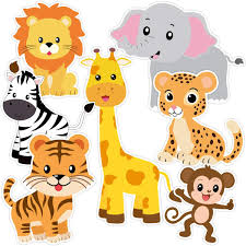 Zoo animal cutting strips with tray, including safari ltd. Amazon Com Zoo Animals Cutouts Safari Jungle Cut Outs For Baby Shower Birthday Party 21 Count Toys Games
