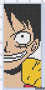 Pattern Anime One Piece Monkey D Luffy Modele Dessin Pixel Coloriage Pixel Dessin Petit Carreau